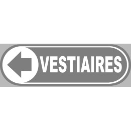 Vestiaires gris flèche gauche - 28x9 cm - Sticker/autocollant