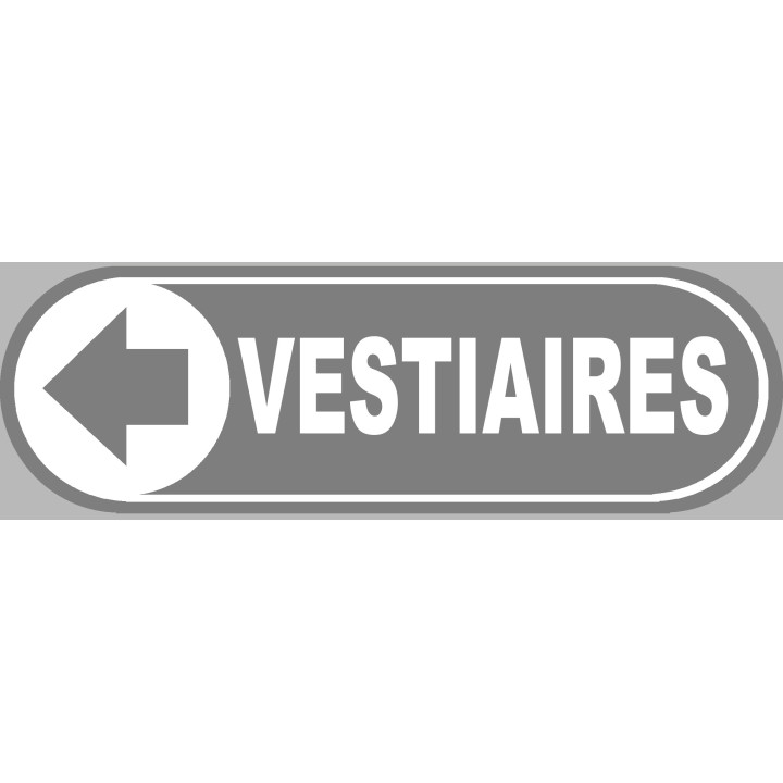 Vestiaires gris flèche gauche - 28x9 cm - Sticker/autocollant