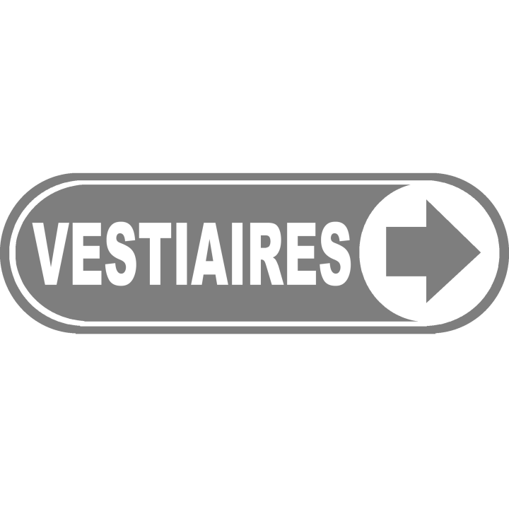 Vestiaires gris flèche droite - 28x9 cm - Sticker/autocollant