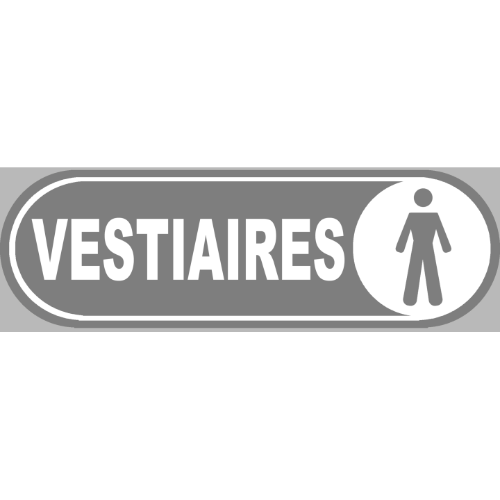 Vestiaires gars gris - 28x9 cm - Sticker/autocollant