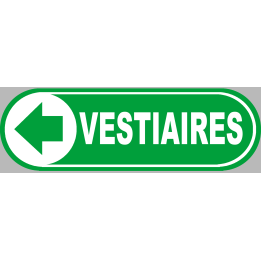 Vestiaires vert flèche gauche - 20x6,6 cm - Sticker/autocollant
