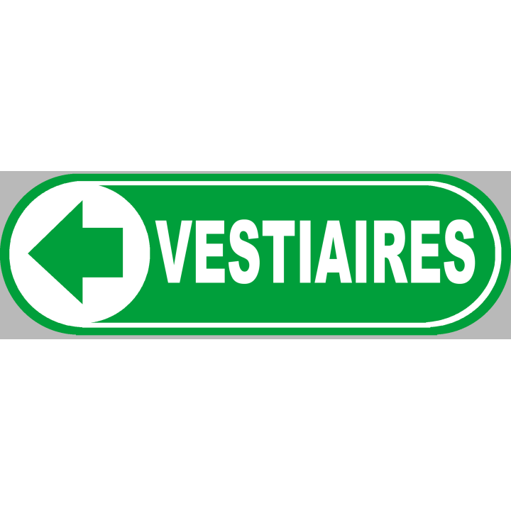 Vestiaires vert flèche gauche - 20x6,6 cm - Sticker/autocollant