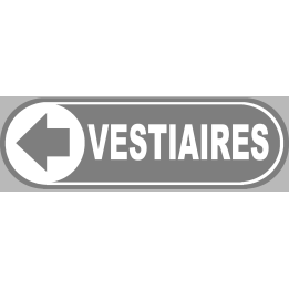 Vestiaires gris flèche gauche - 20x6,6 cm - Sticker/autocollant