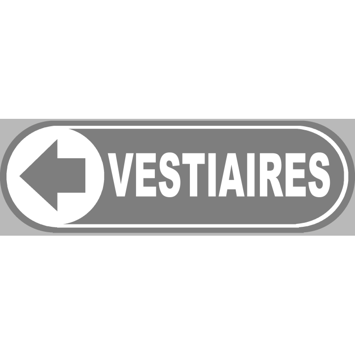 Vestiaires gris flèche gauche - 20x6,6 cm - Sticker/autocollant