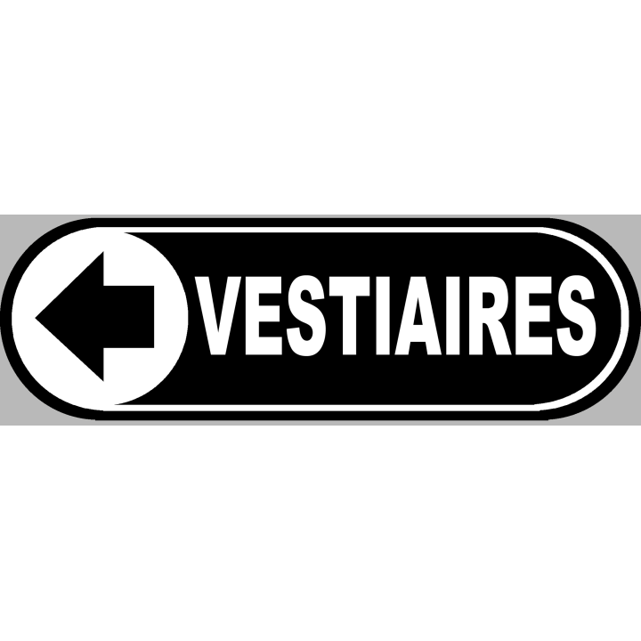 Vestiaires noir flèche gauche - 28x9 cm - Sticker/autocollant
