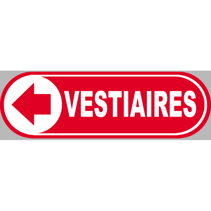 Vestiaires rouge flèche gauche - 28x9 cm - Sticker/autocollant