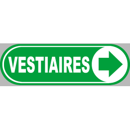 Vestiaires vert flèche droite - 28x9 cm - Sticker/autocollant