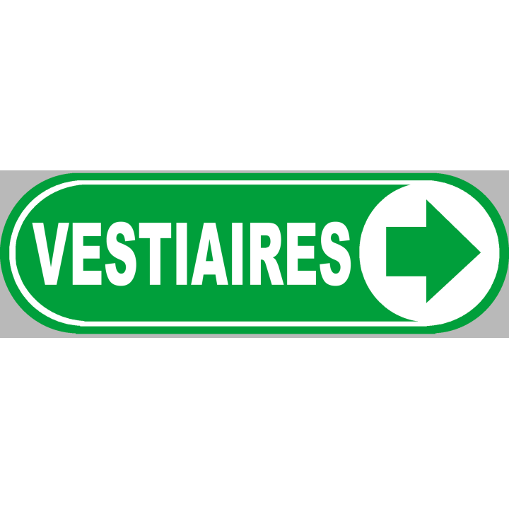 Vestiaires vert flèche droite - 28x9 cm - Sticker/autocollant