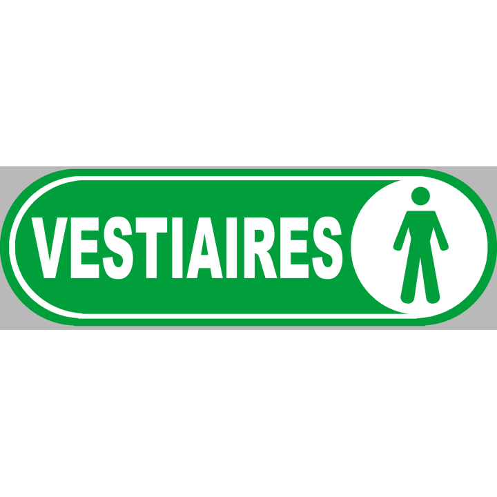 Vestiaires gars vert - 28x9 cm - Sticker/autocollant