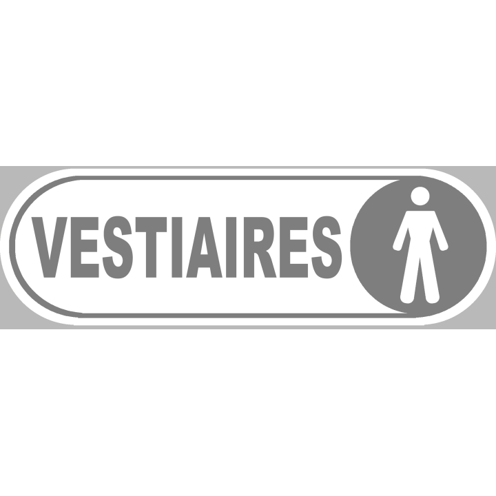 Vestiaires gars blanc - 28x9 cm - Sticker/autocollant