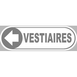 Vestiaires blanc flèche gauche - 28x9 cm - Sticker/autocollant