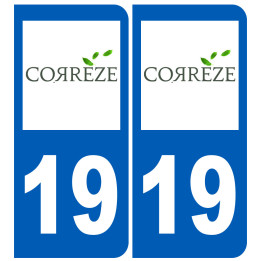 immatriculation 19 Corrèze - Sticker/autocollant
