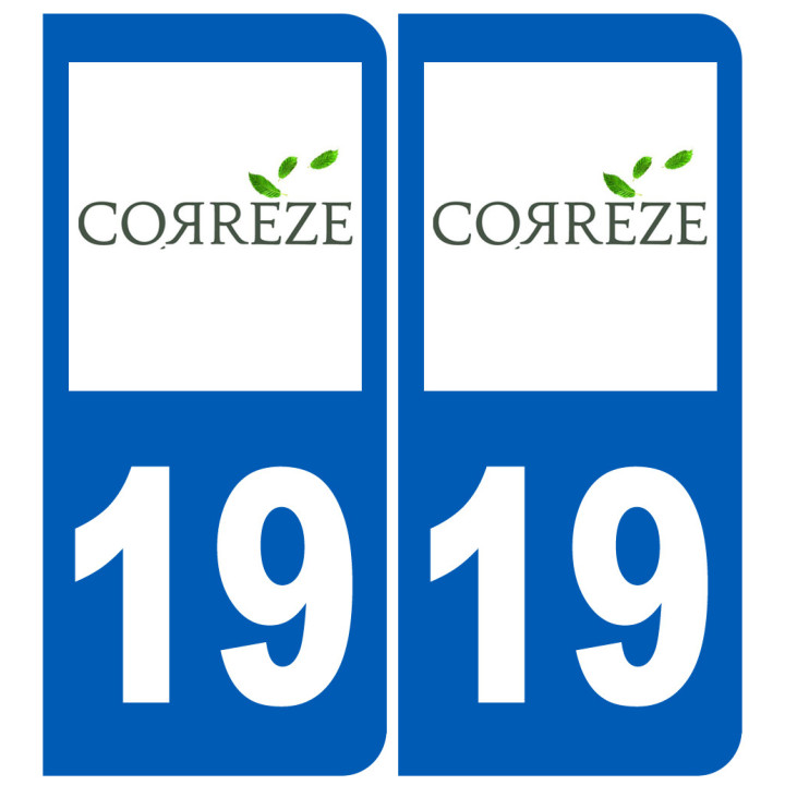 immatriculation 19 Corrèze - Sticker/autocollant