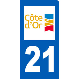 immatriculation motard 21 Côte d'Or (6x3cm) - Sticker/autocollant