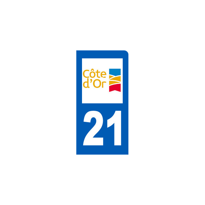 immatriculation motard 21 Côte d'Or (6x3cm) - Sticker/autocollant