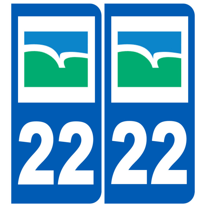 immatriculation 22 Côtes-d'Armor - Sticker/autocollant