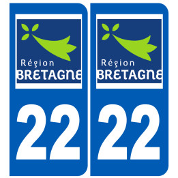 immatriculation 22 région Bretagne - Sticker/autocollant