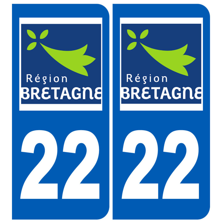 immatriculation 22 région Bretagne - Sticker/autocollant