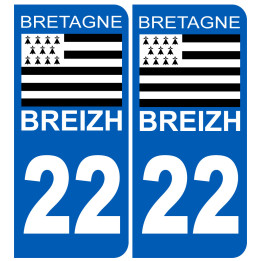 immatriculation 22 Breizh - Sticker/autocollant