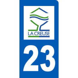 immatriculation motard 23 Creuse (6x3cm) - Sticker/autocollant