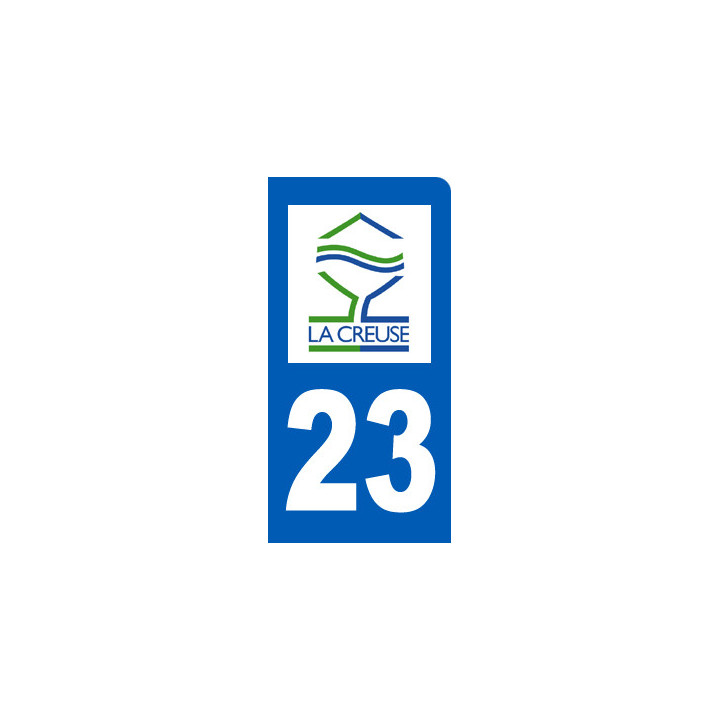 immatriculation motard 23 Creuse (6x3cm) - Sticker/autocollant
