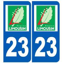 immatriculation 23 Limousin - Sticker/autocollant