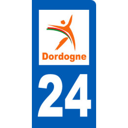 immatriculation motard 24 Dordogne (6x3cm) - Sticker/autocollant