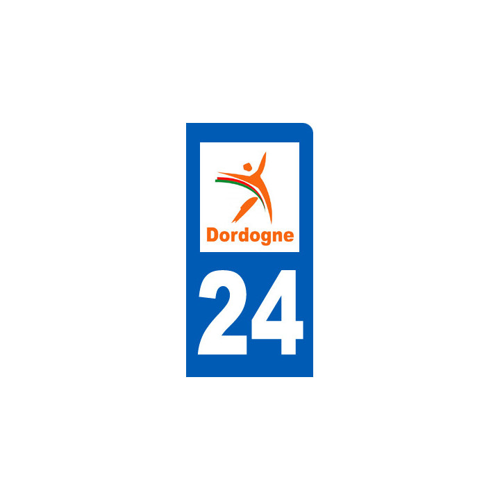 immatriculation motard 24 Dordogne (6x3cm) - Sticker/autocollant