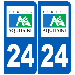 immatriculation 24 Aquitaine - Sticker/autocollant