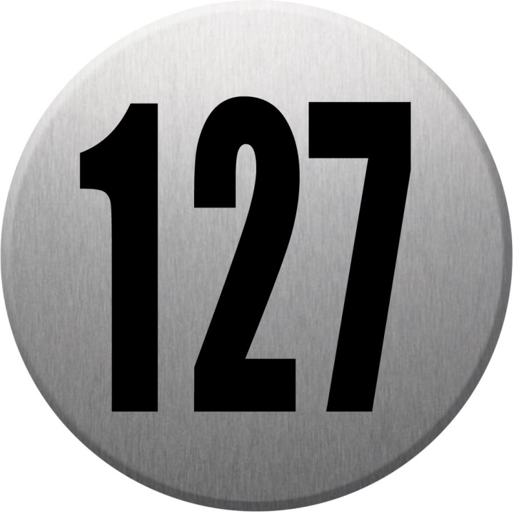 numéroderue127 - gris brossé 10x10cm - Sticker/autocollant