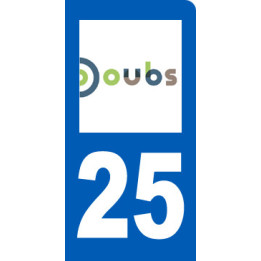 immatriculation motard 25 Doubs (6x3cm) - Sticker/autocollant