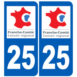 immatriculation 25 Franche Comté - Sticker/autocollant