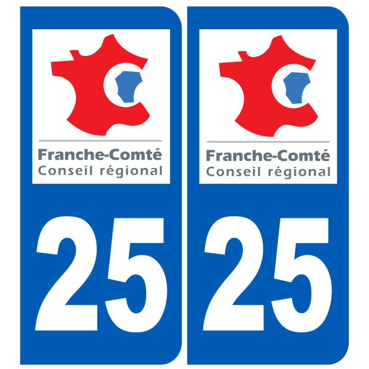 immatriculation 25 Franche Comté - Sticker/autocollant