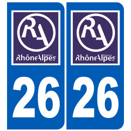 immatriculation 26 Rhône Alpes - Sticker/autocollant