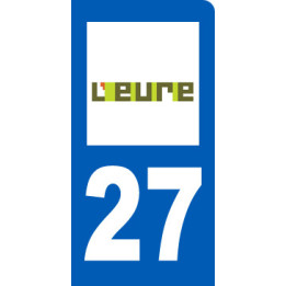 immatriculation motard 27 l'Eure (6x3cm) - Sticker/autocollant