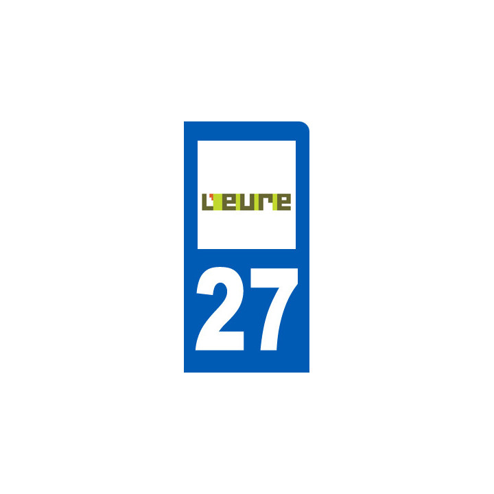 immatriculation motard 27 l'Eure (6x3cm) - Sticker/autocollant