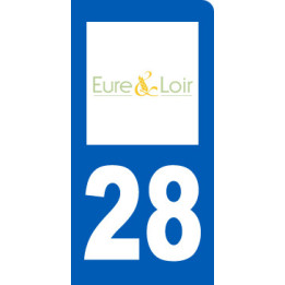 immatriculation motard 28 Eure et Loire (6x3cm) - Sticker/autocollant