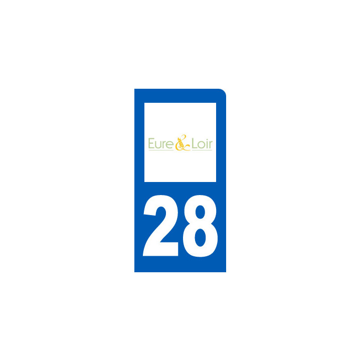 immatriculation motard 28 Eure et Loire (6x3cm) - Sticker/autocollant
