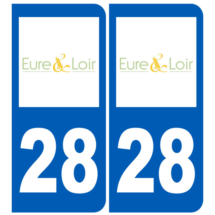 immatriculation 28 Eure et Loire - Sticker/autocollant