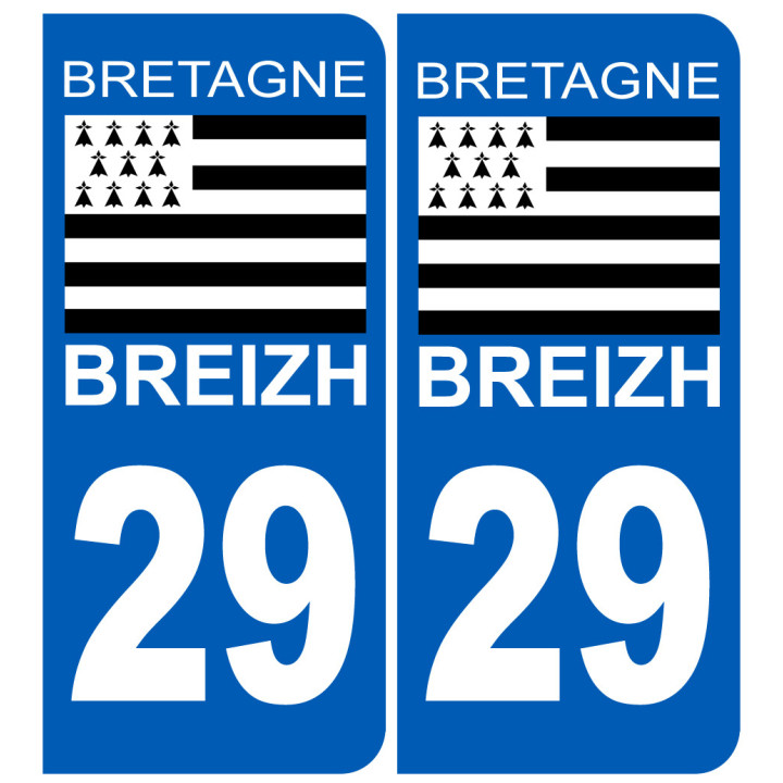 immatriculation 29 drapeau Breton - Sticker/autocollant