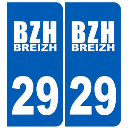 immatriculation 29 BZH - Sticker/autocollant