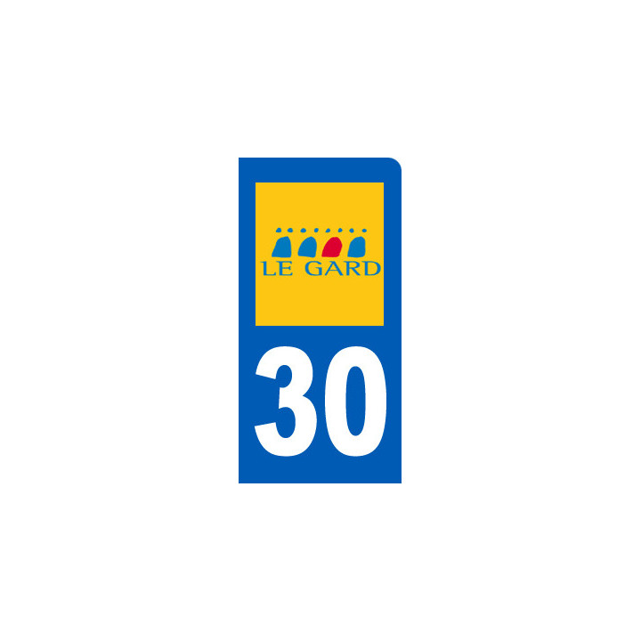 immatriculation motard 30 Gard (6x3cm) - Sticker/autocollant