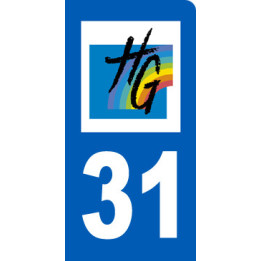immatriculation motard 31 Haute-Garonne (6x3cm) - Sticker/autocollant