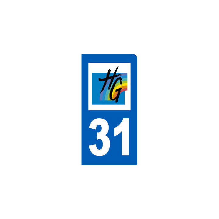 immatriculation motard 31 Haute-Garonne (6x3cm) - Sticker/autocollant