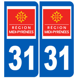 immatriculation 31 Midi-Pyrénées - Sticker/autocollant