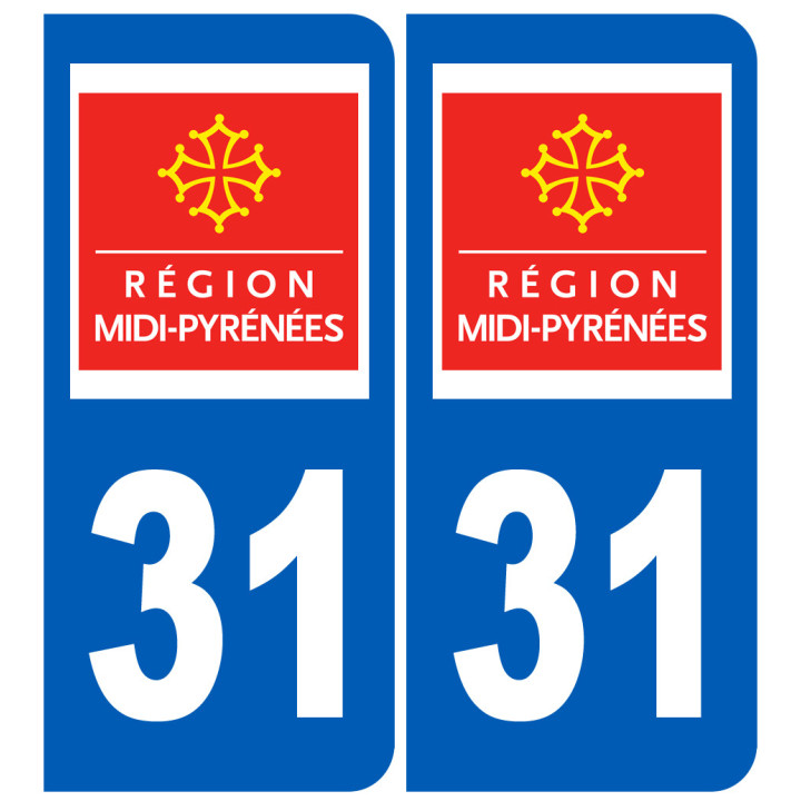 immatriculation 31 Midi-Pyrénées - Sticker/autocollant