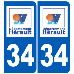 immatriculation 34 Hérault - Sticker/autocollant