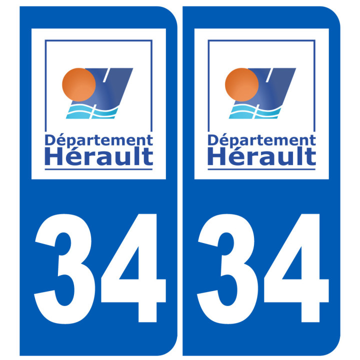 immatriculation 34 Hérault - Sticker/autocollant