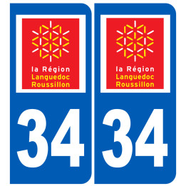 immatriculation 34 Languedoc-Roussillon - Sticker/autocollant