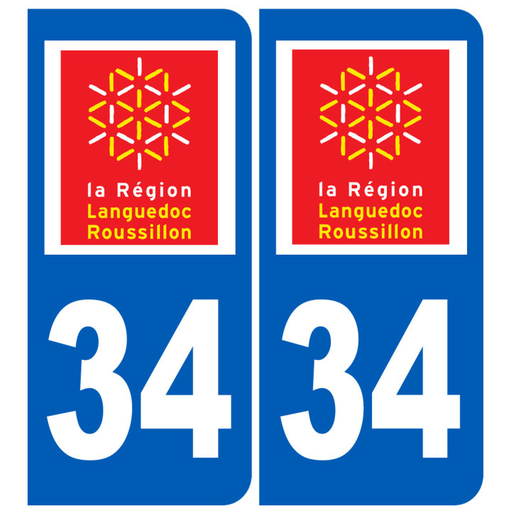 immatriculation 34 Languedoc-Roussillon - Sticker/autocollant